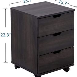 3 Drawer Dresser Mobile Cabinet Under Desk Storage 