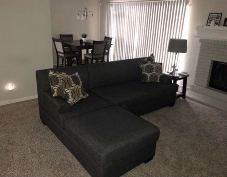 Charcoal Grey (small/medium) sectional couch
