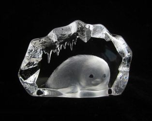 Crystal Glass Seal Pup Sculpture
