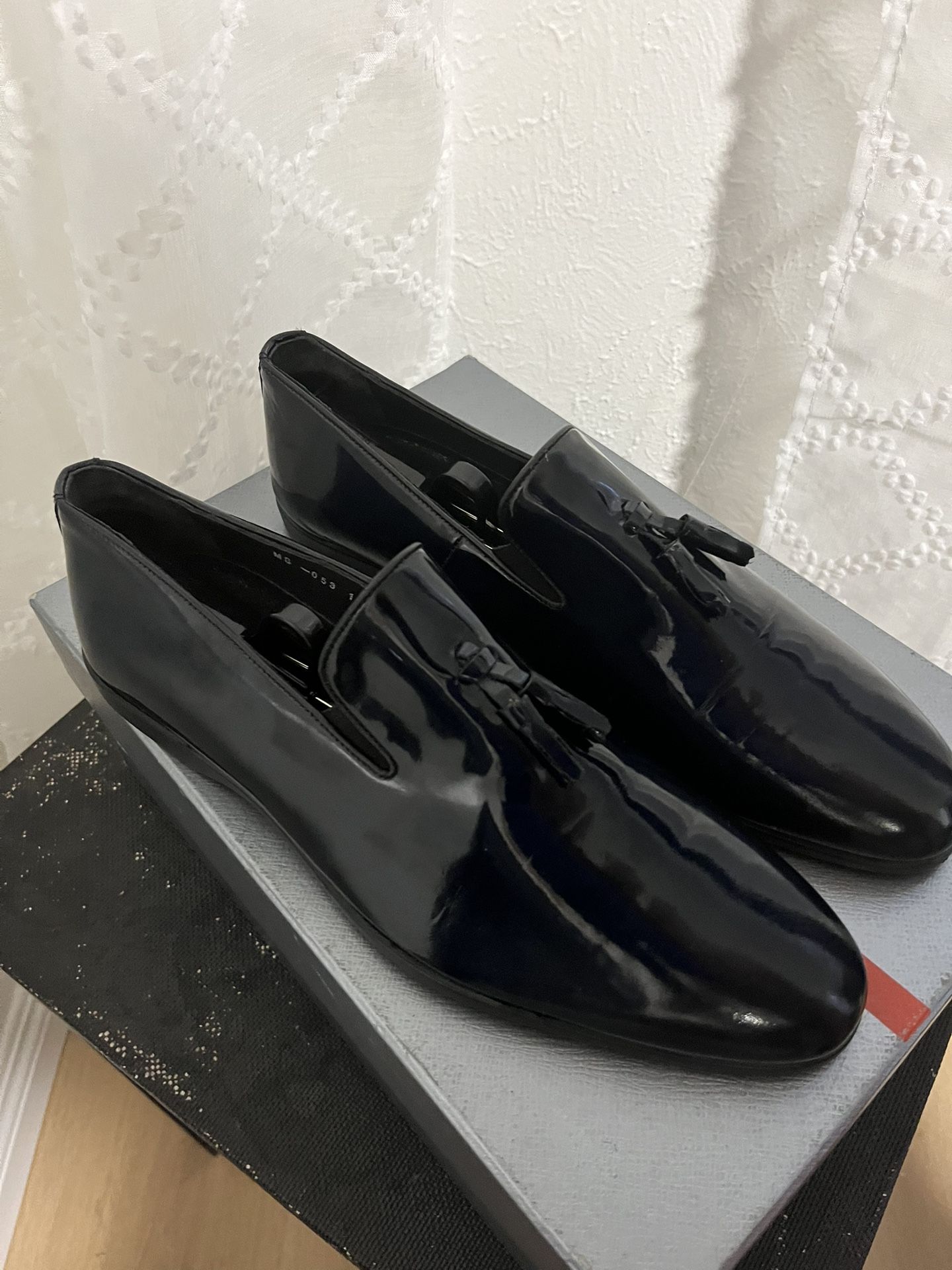 Blue Prada patent Leather Dress Shoes (used Once)
