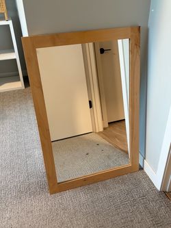 Wood framed mirror
