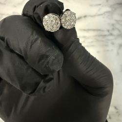 Cluster men’s VVS Moisinite 925 Silver Men’s Earrings 