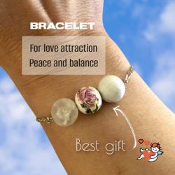 Natural White Quartz, Howlire Bracelet On Chain