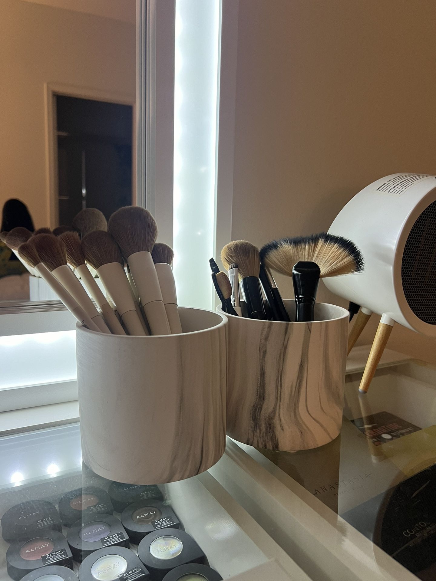 marble makeup brushes cups (2 for 5)