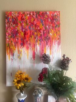 Textured Waterfall Painting