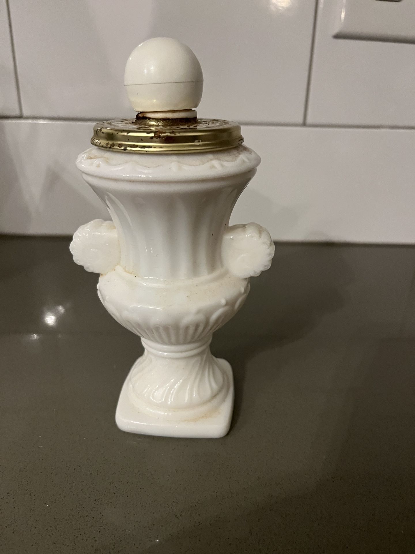 Vintage Avon White Glass Bath Urn