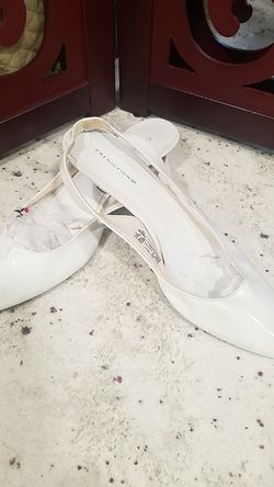 White flats patent leather size 9 and 1/2