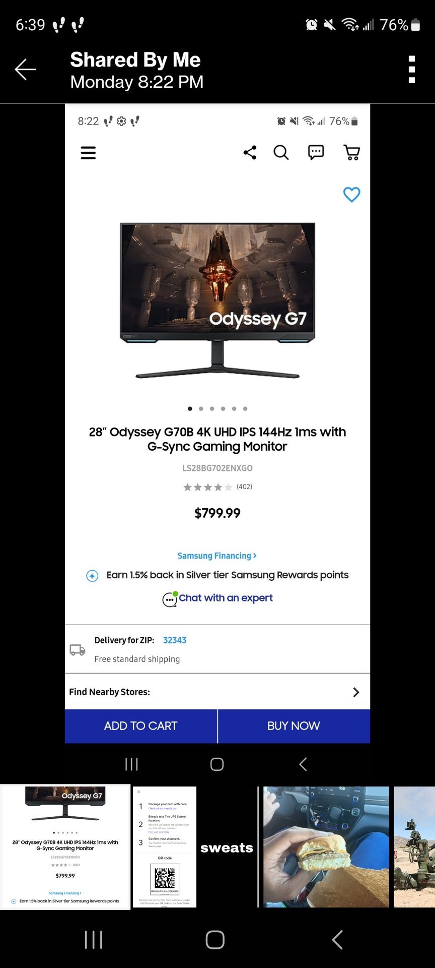 28’ odyssey G70B 4K 144HZ 1ms