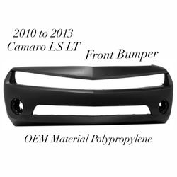 New Front Bumper for Camaro 2010 to 2013 LS and LT OEM Material Polypropylene Black Primed  