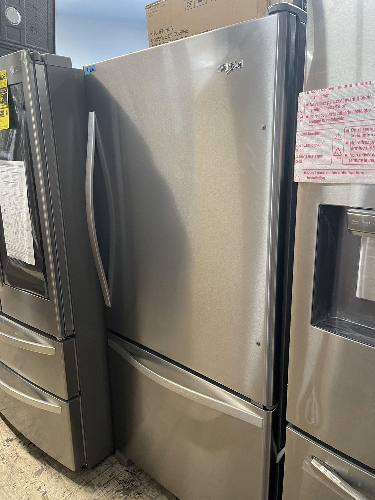 Whirlpool Bottom Freezer In Stainless Steel New Open Box Coubter Depth 