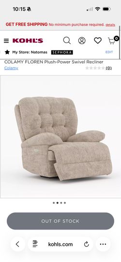 Plush Swivel Power Recliner (NEW IN BOX)