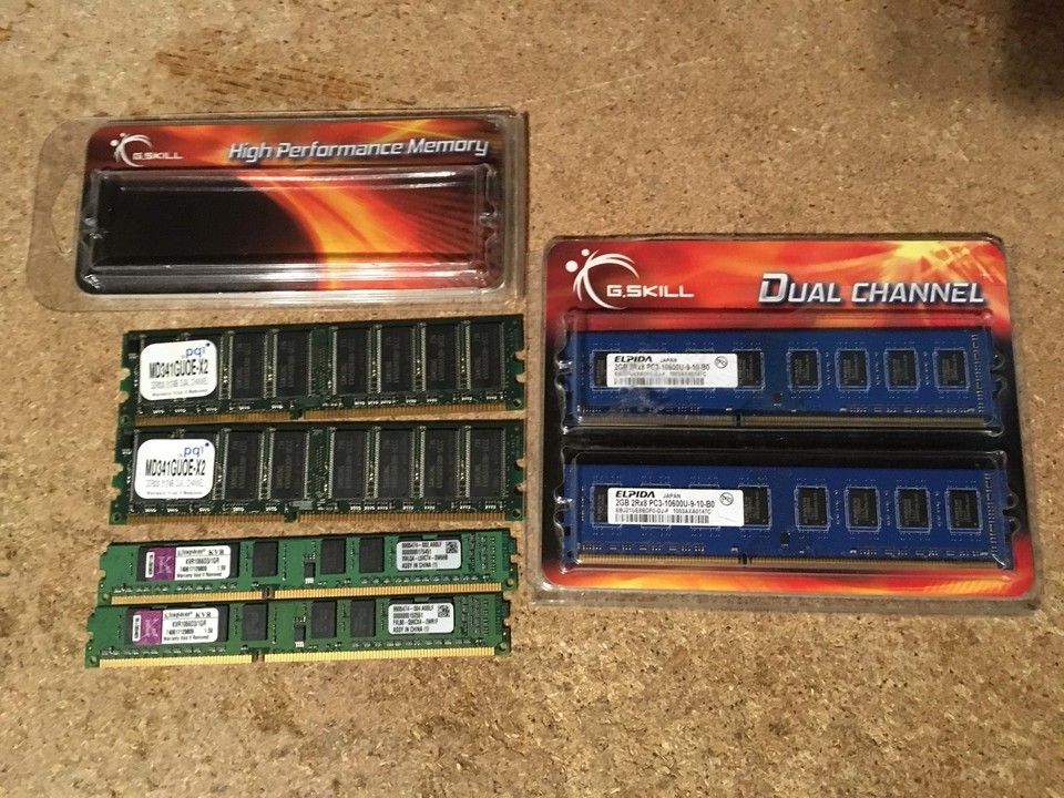 Lot Of Old Ram Sticks  Elpida Pc3-10600 2gb Pq1 Ddr333 512mb Kingston Kvr