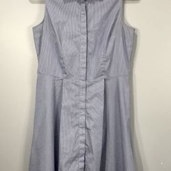 Who What Wear Asymmetrical Dress Women's Small Striped Blue & White Sleeveless