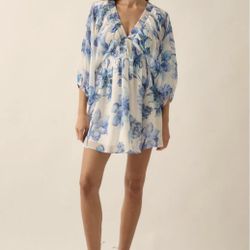 New Promesca Blue and White Floral Dress