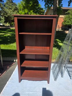 Pretty, Dark Wood 4-Shelf Bookcase| Bookshelf | Shelving | Shelf Display | Shelves