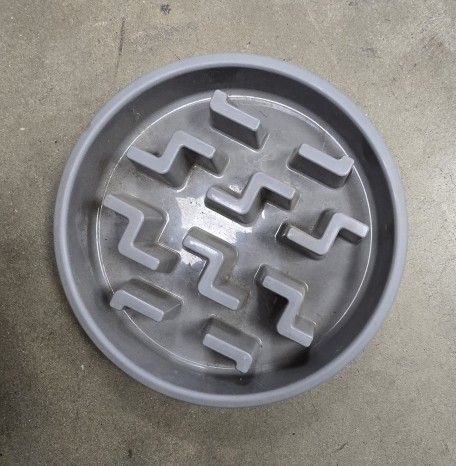 Outward Hound Slow Feeder Dog Bowl Large, 11" Grey, Gently Used