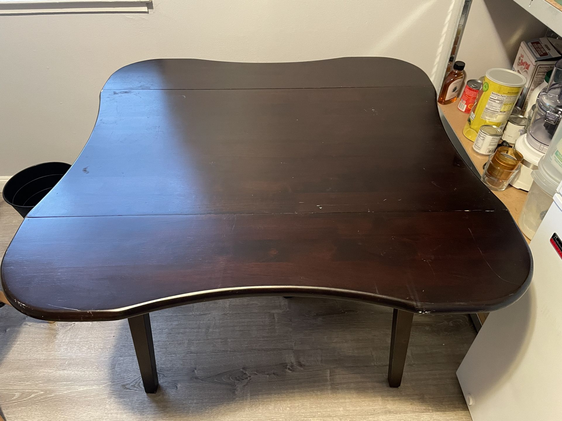 Wood Dining Table. Folding Sides