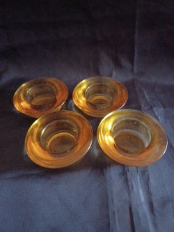 Amber Tea Light Holders  / Set of 4