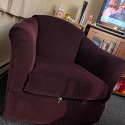 Mid-Century Modern Plum Chair