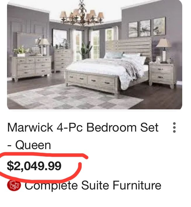 Beautiful Solid Wood Queen Size Bedroom Set New