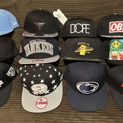 Lot Of 22 Hat Cap New & Used W Fitted & SnapBacks