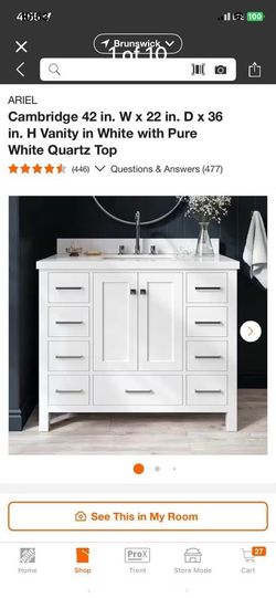 42” Bathroom Vanity with Quartz Top