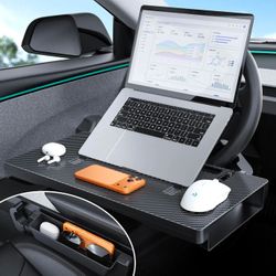 2-in-1 Car Steering Wheel Desk & Table Tray, Seat Gap Filler Organizer
