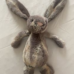 Jellycat Woodland Bunny Gray Brown Plush 12"