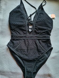 black one-piece swimsuit size M