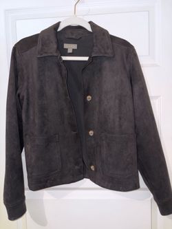 Style&Co Womens Faux Suede Jacket - Black, Size S, Like New
