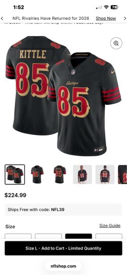 Nike George Kittle #85 49ers NFL Jersey