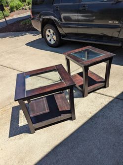 Wood & Glass End Tables
