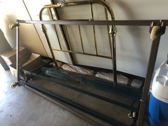 Twin size brass headboard & bed frame