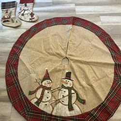 Round 48” Christmas Tree Skirt With 2 Stockings All $70