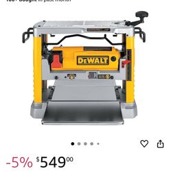 DEWALT Benchtop Planer, 15-Amp, 12-1/2-Inch, 3-Knife Cutter, 20,000 RPM, Corded (DW734)
