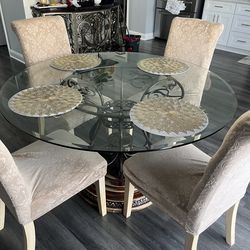 Glass table and chairs