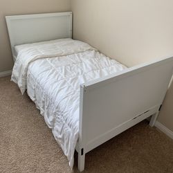 Twin Bed- Bed Frame With Mattress And Blanket