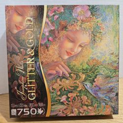 Josephine Wall Glitter & Gold "Honeysuckle" 750 Pieces Fantasy 15.5x23.5"New