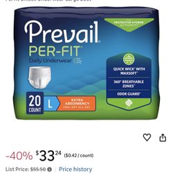 Adult Diaper for Men & Women, Extra Absorbency LARGE