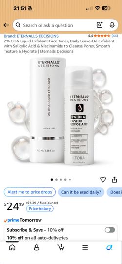 Eternalls Decisions 2% BHA Liquid Exfoliant Toner