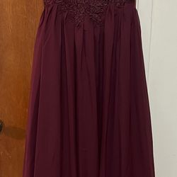 Red Wine Color Dress 