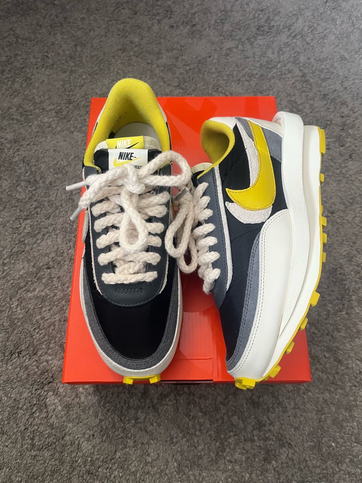 Nike LD Waffle Sacai Undercover Sneakers Size 7 Black Citron DJ4877-001