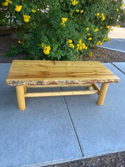 Rustic solid wood log coffee table ( can deliver for $10 )