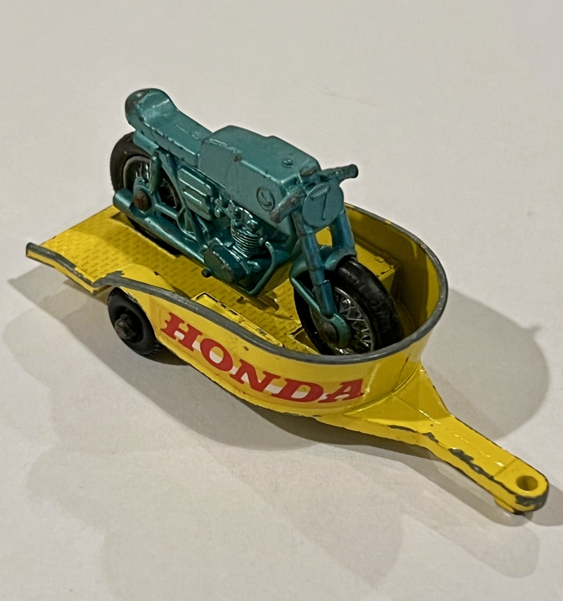 Vintage 1968 Matchbox Lesney Honda Motorcycle & Trailer Loose