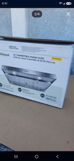 30" under cabinet range hood stainless steel, super strong fan available now,open box