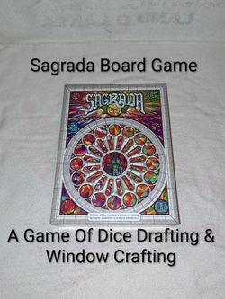 Sagrada Board Game In Excellent New Condition (A Game Of Dice Drafting & Window Crafting) Is Complete Nothing Missing