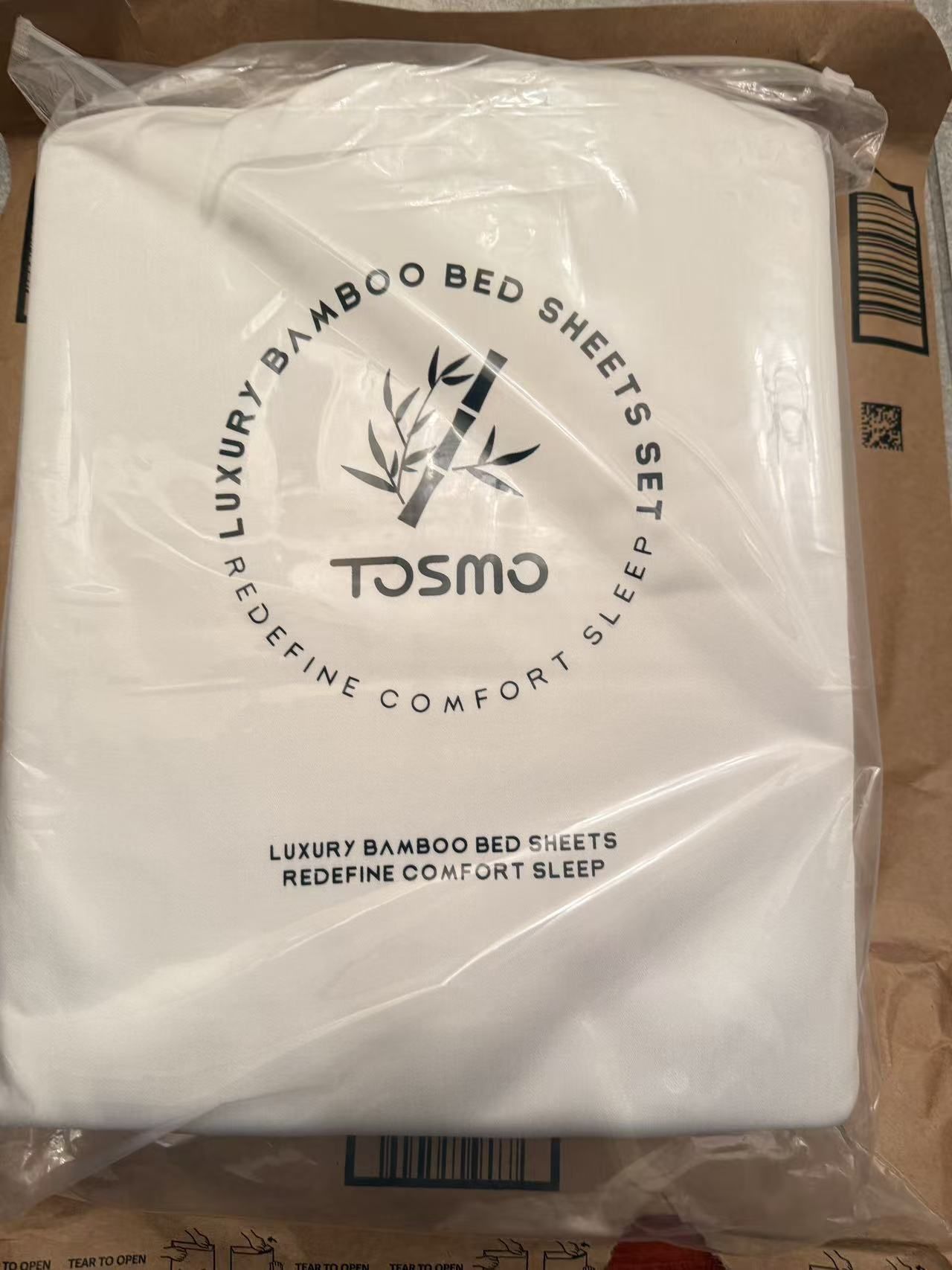 Queen TOSMO Luxury Cooling Sheet Set 100% Viscose from Bamboo 4 Piece Bedding Set (Queen Size) 18” Extra Deep Pockets Oeko Tex Certified Silky