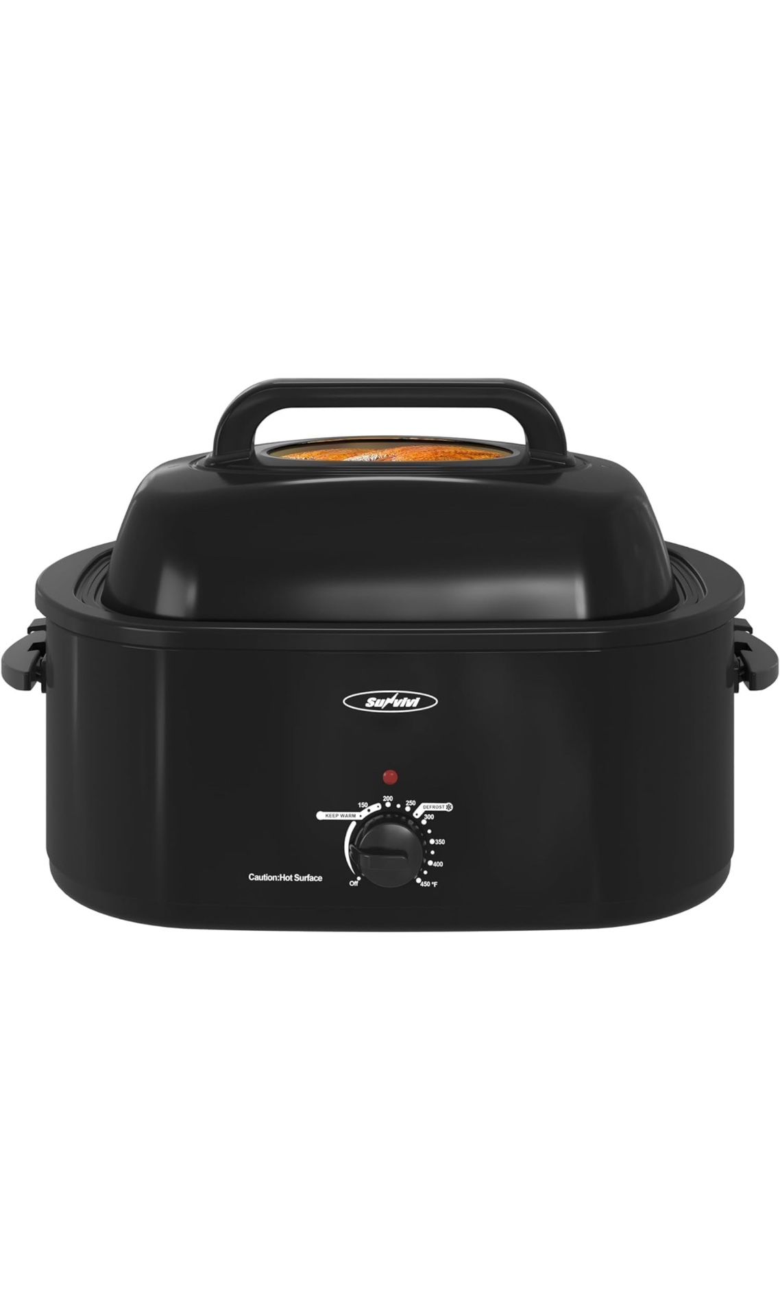 Sunvivi 24QT Electric Roaster Oven w/ Viewing Lid, Large Turkey Roaster