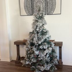 65” Snow-Topped Christmas Tree — Beautiful & Full (No Lights) Gorgeous 65-inch flocked Christ