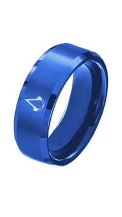 Blue Titanium Assassin's Creed Ring